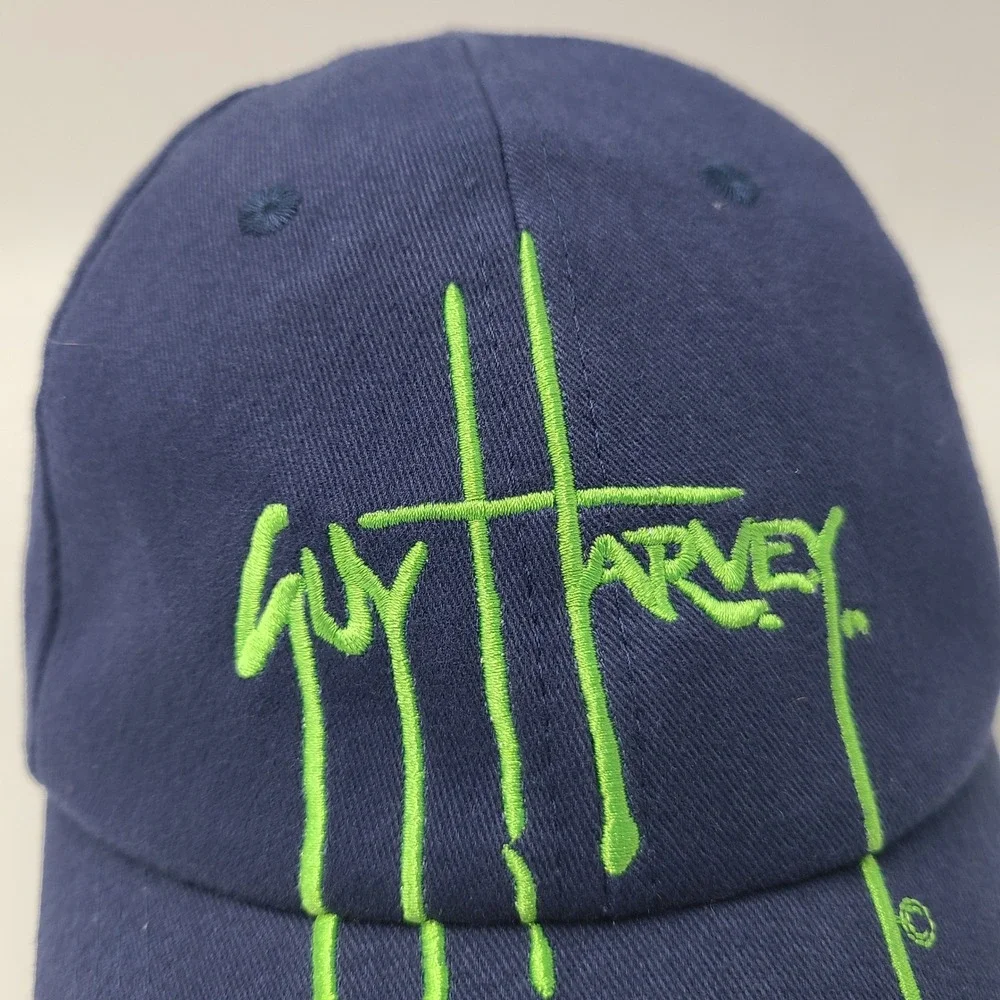 Guy Harvey Hat Adjustable Blue Green Fishing Drip‎ Ooze Logo Casual Outdoors Men